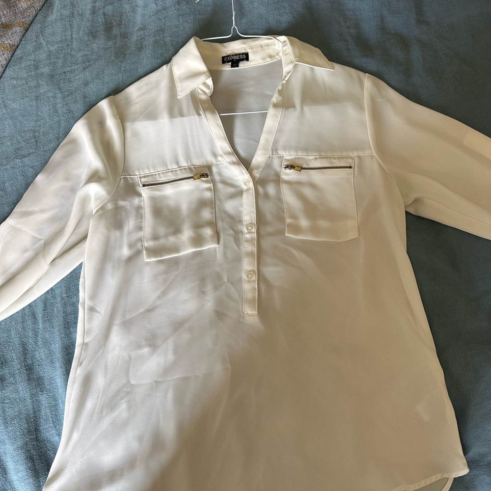 Express Women's Portofino blouse with zipper pockets